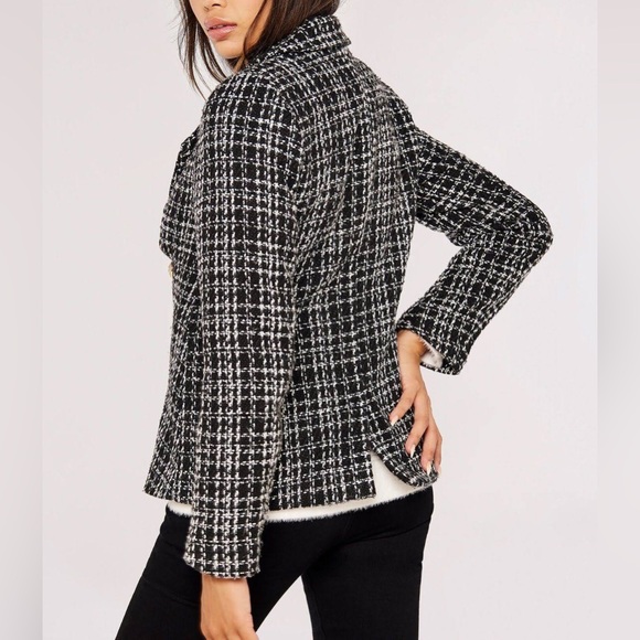 Black and White Tweed Blazer - Picture 3 of 5